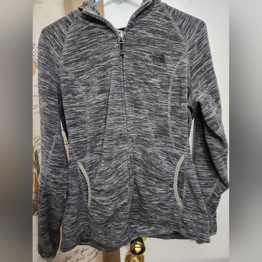 Women's North Face zip up hooded fleece